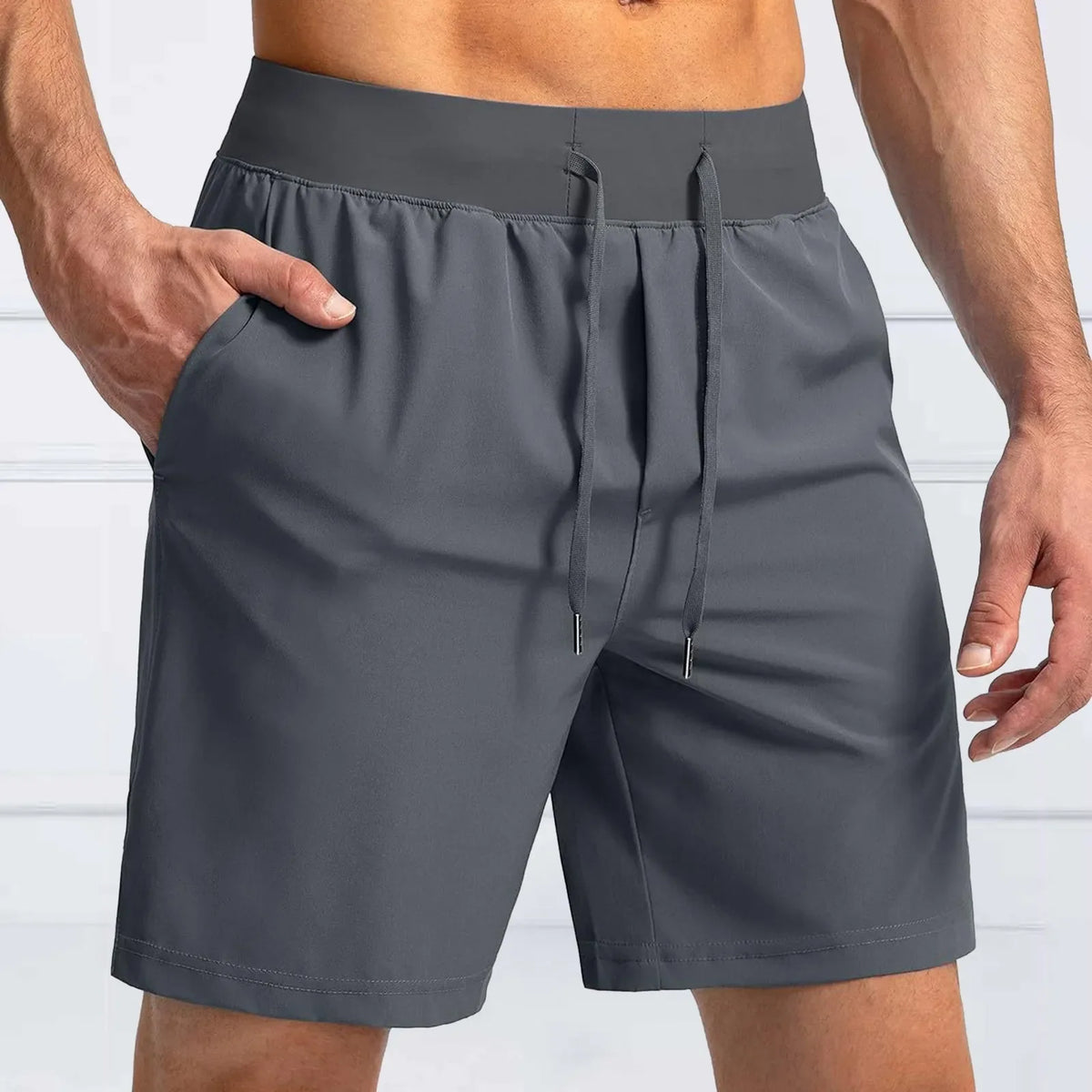 Men'S Summer Breathable Sports Shorts Mid Waist Loose Casual Outdoor Running Training Fitness Thin Business Casual Pants Outdoor